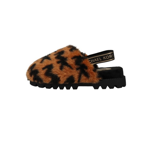 Michael Kors Girls Janis Kamryn Chunky Platform Slides Sandals Faux Fur NEW - Picture 4 of 9